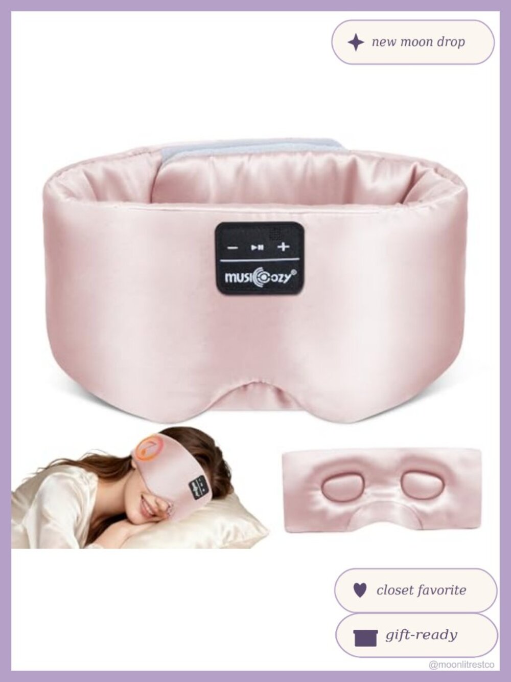 Mulberry Silk Bluetooth Sleep Mask 3D Blackout Headphones USB-C
